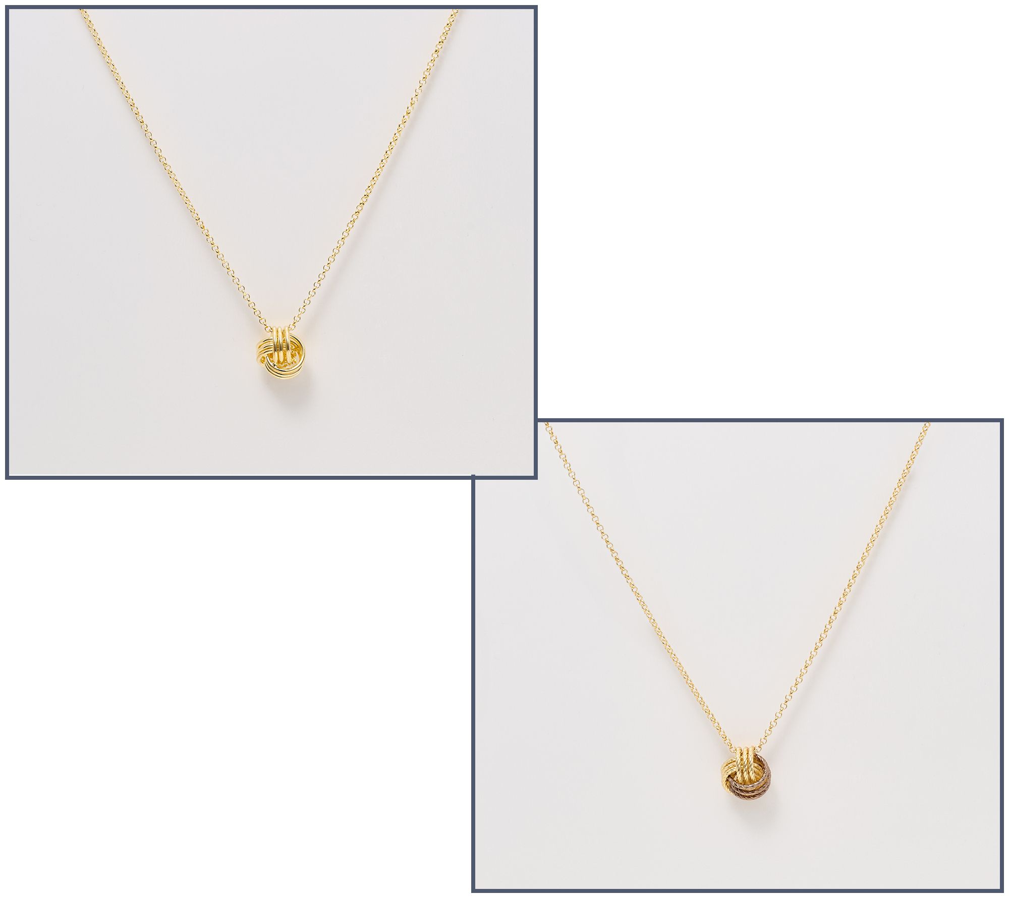  David Markstein Polished/ Textured Love Knot Slide Necklace - J459036