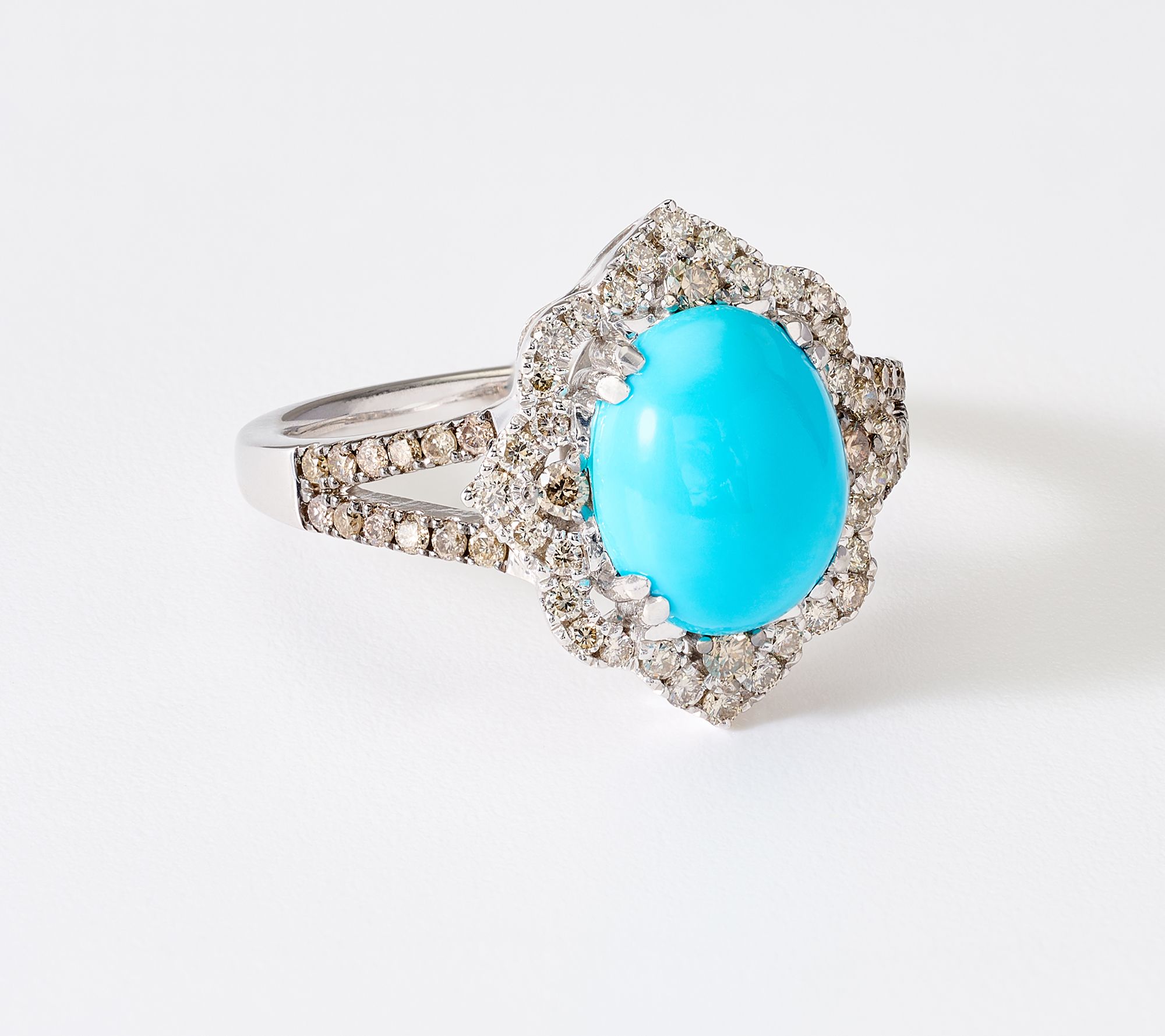 Gem Discoverer Turquoise Floral Motif Ring, Sterling Silver