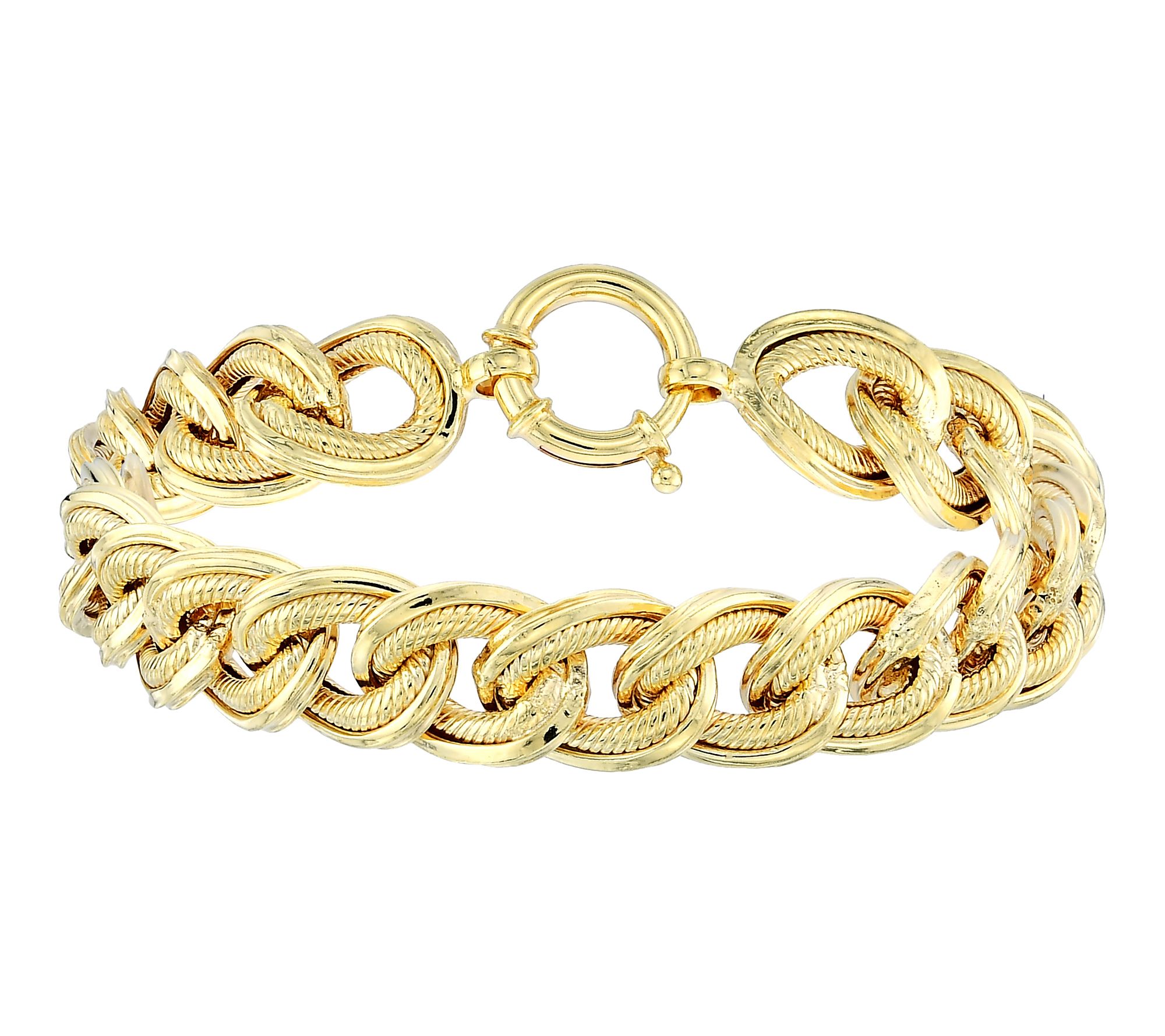 Silver Style Twisted Rope Curb Link Bracelet, Sterling