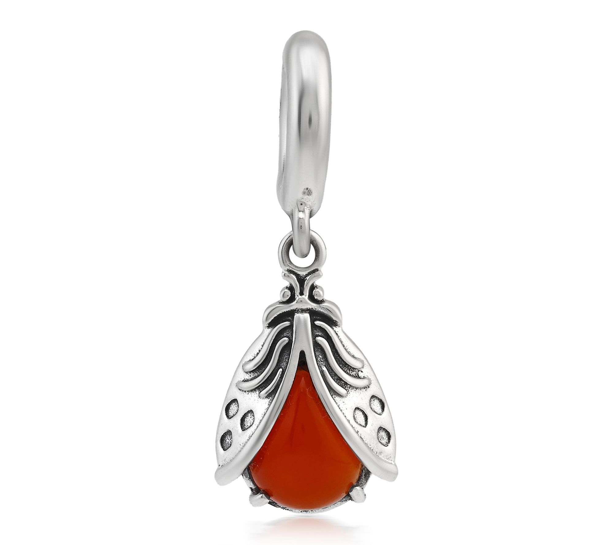 American West Sterling Red Onyx Ladybug Charm