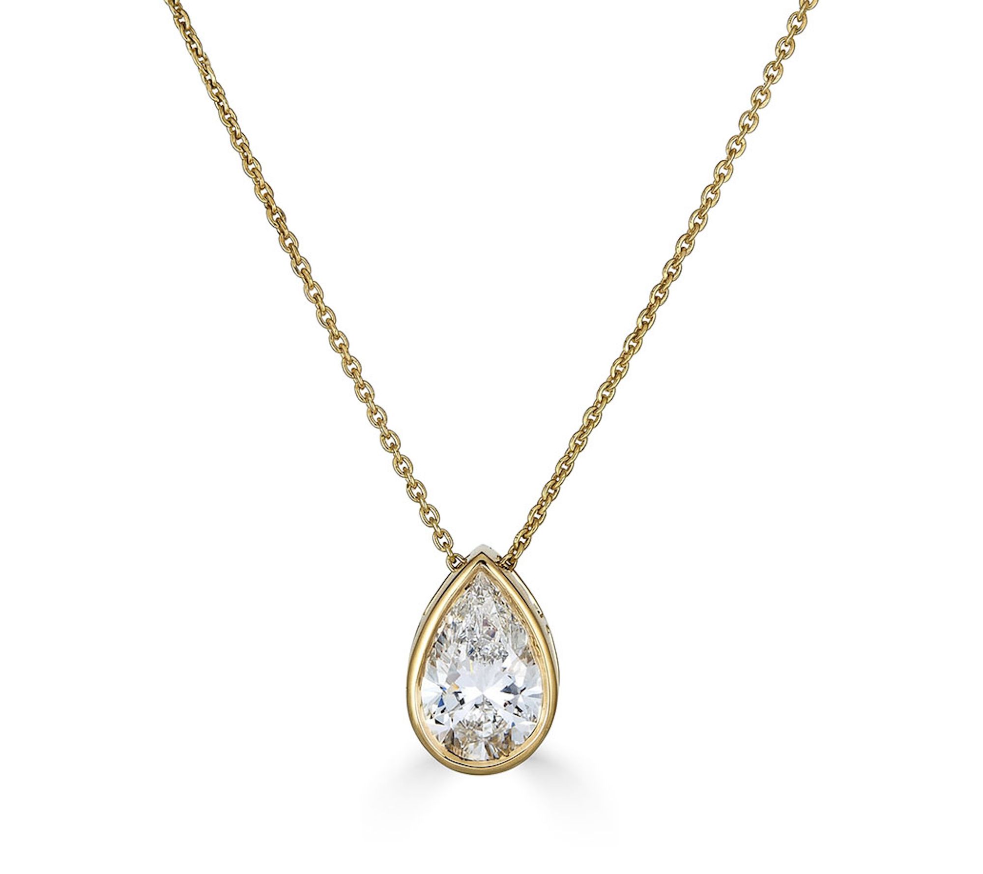 Vida Lab Diamonds 2.00 cttw Lab Grown Pear CutNecklace, 14K