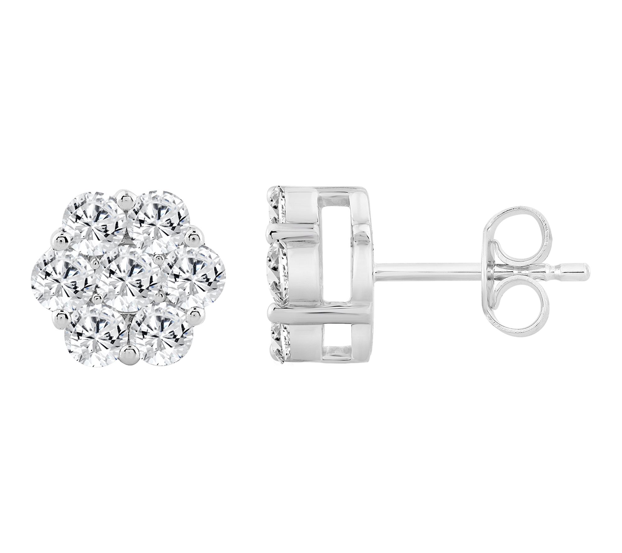 Fire Light Lab Grown Diamond Floral Stud Earrings, 10K Gold