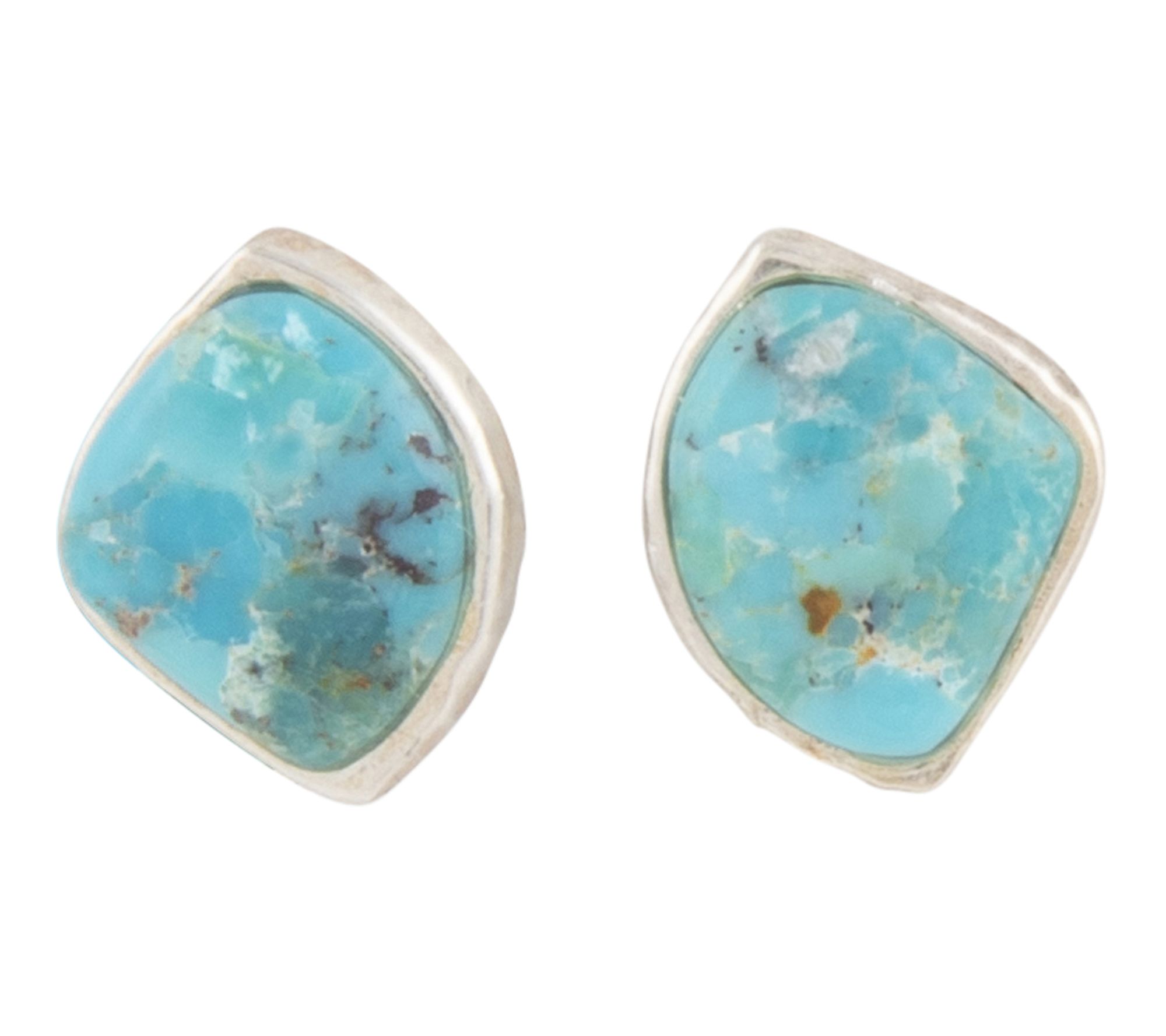 Barse Artisan Crafted Abstract Turquoise Stud Earrings