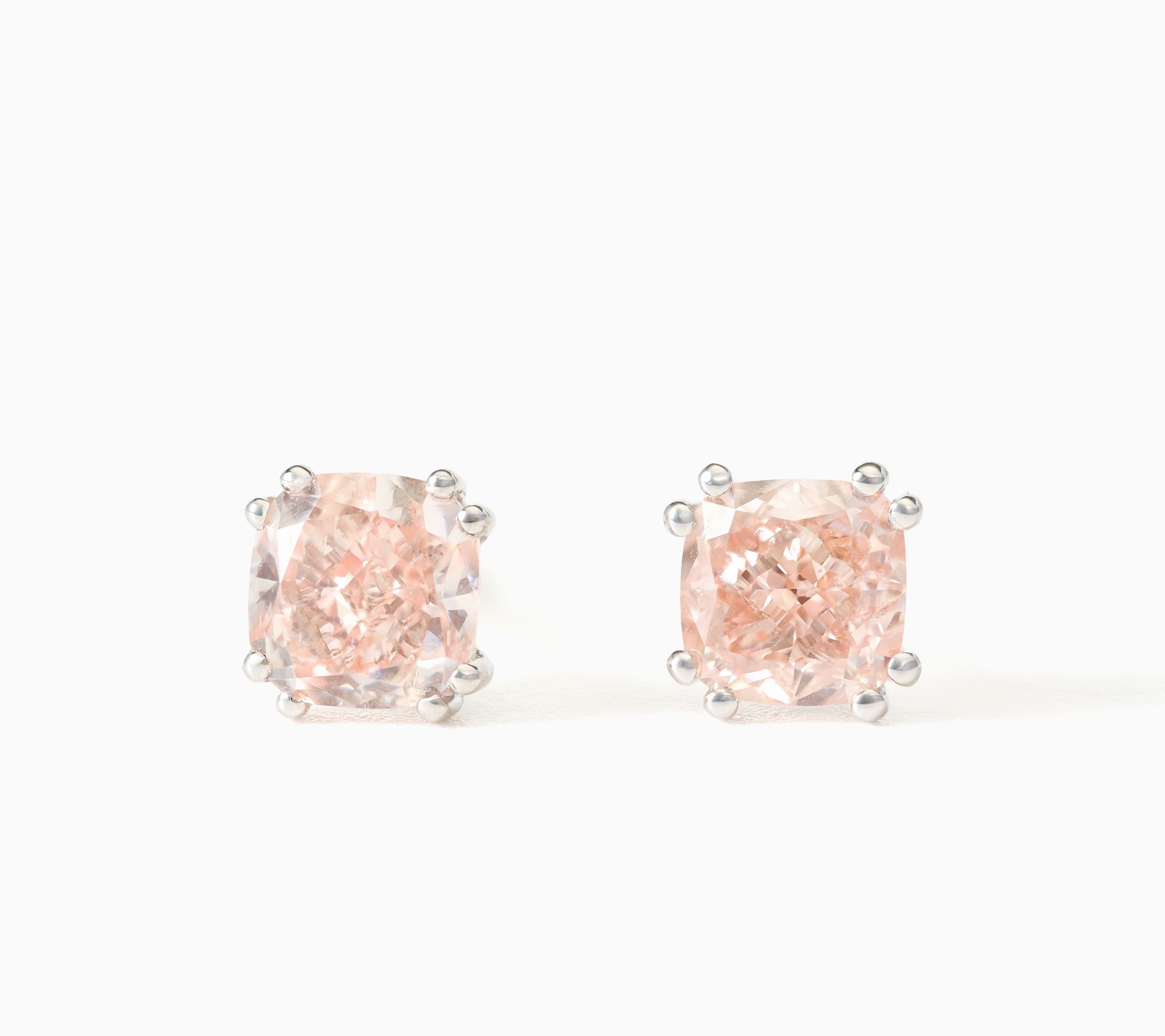 Fire Light Lab Grown Diamonds 1.00 cttw Color Cushion Cut Studs, 14K Gold