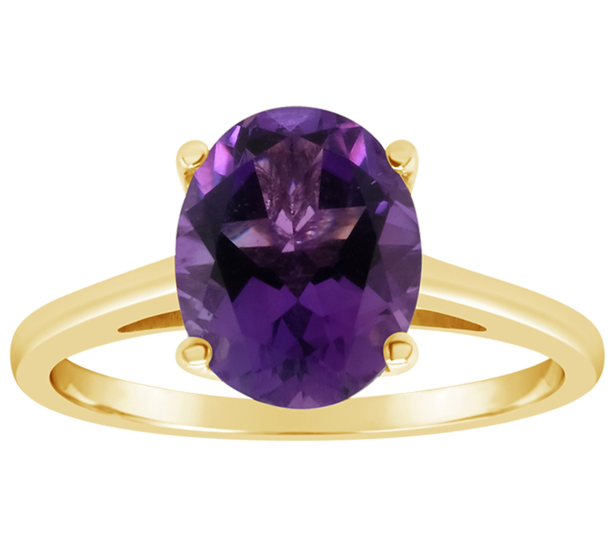 14K Gold 2.20 cttw Oval Amethyst Ring