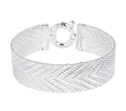 UltraFine Silver 7-1/4" Riccio Bracelet, 44.5g