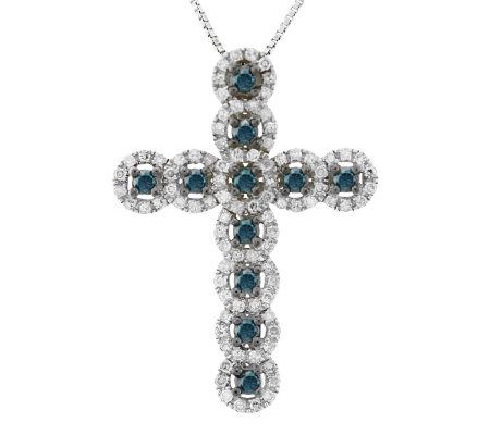 Affinity shops sterling silver qvc diamond faith cross slider pendant