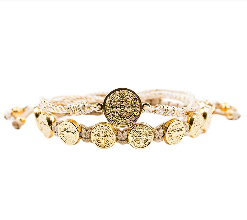 My Saint My Hero Blessing Goldtone Bracelet Set