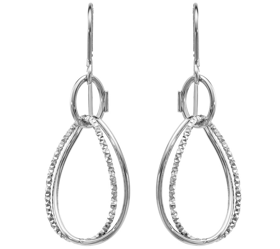 14K Gold Double Oval Dangle Earrings — QVC.com