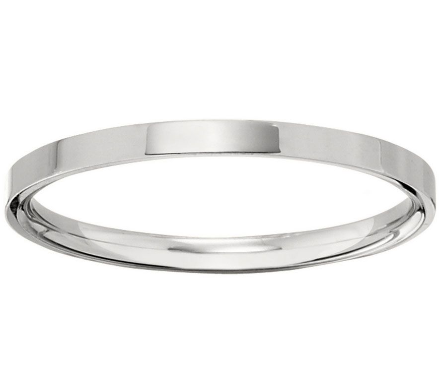 Women's 18K White Gold 2.5mm Flat Wedding Band