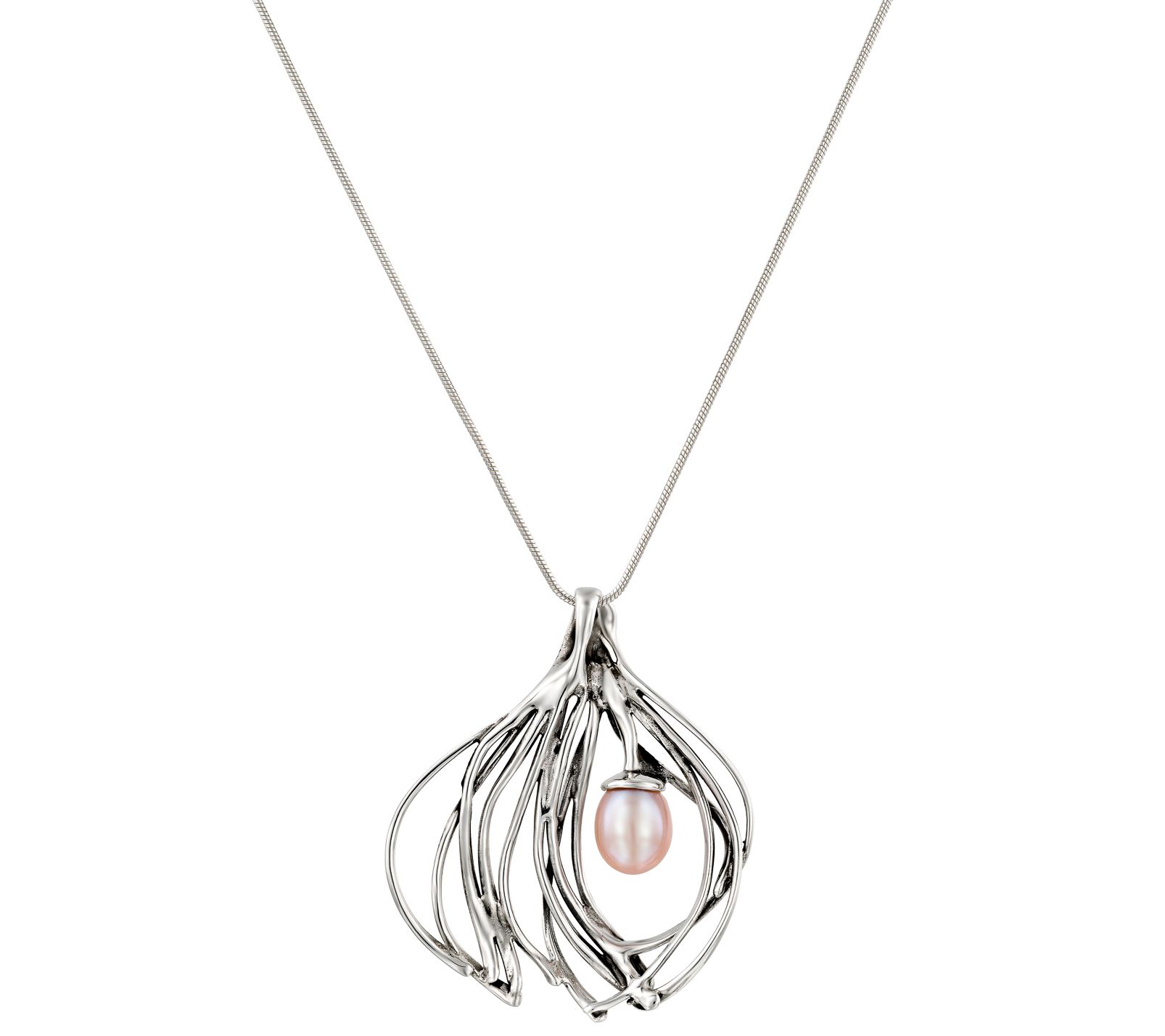 Hagit Sterling Cultured Pearl Pendant w/ Chain