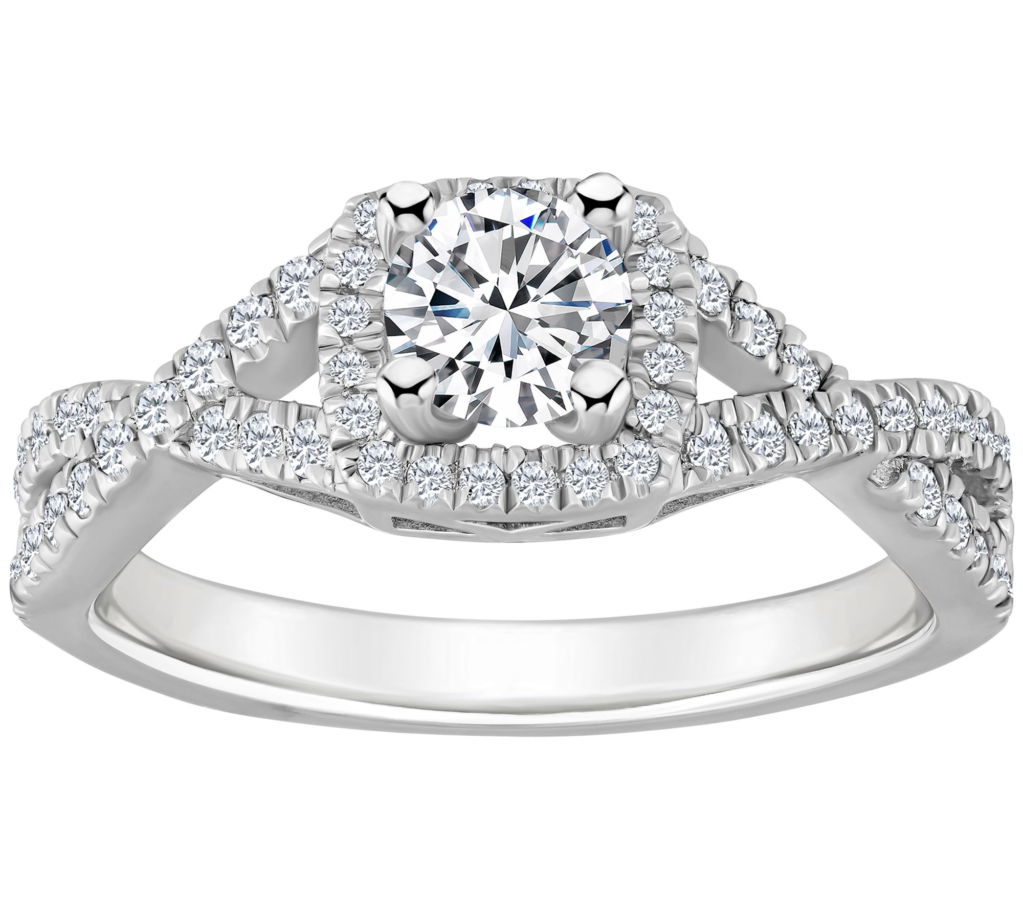 Affinity 0.85 cttw Diamond Halo Engagement Ring , 14K Gold