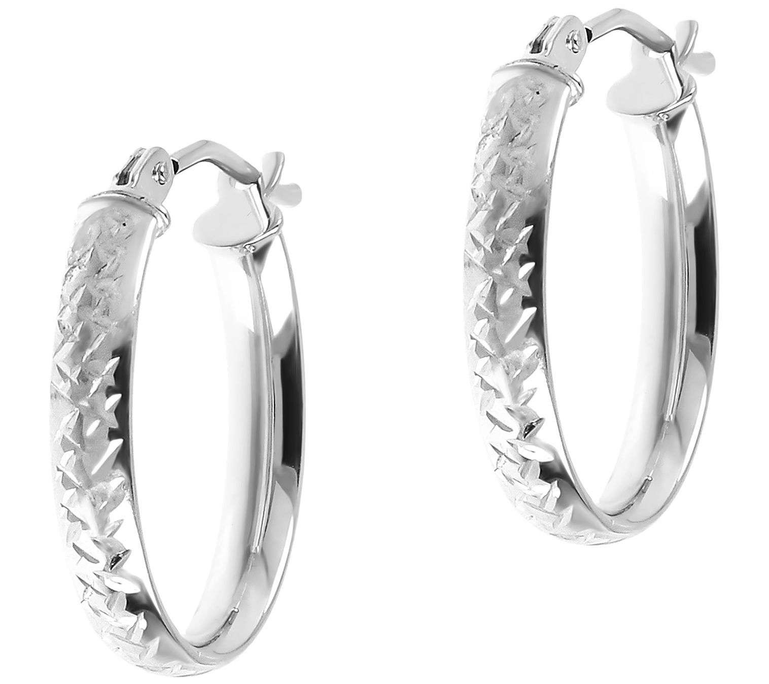 EternaGold 3/4" Diamond Cut Hoop Earr ings, 14K Gold