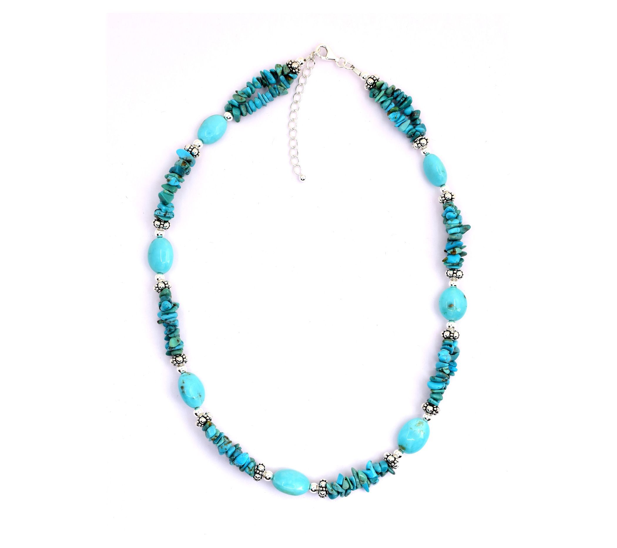 Affinity Gems Turquoise Beaded Necklace, Sterling Silver