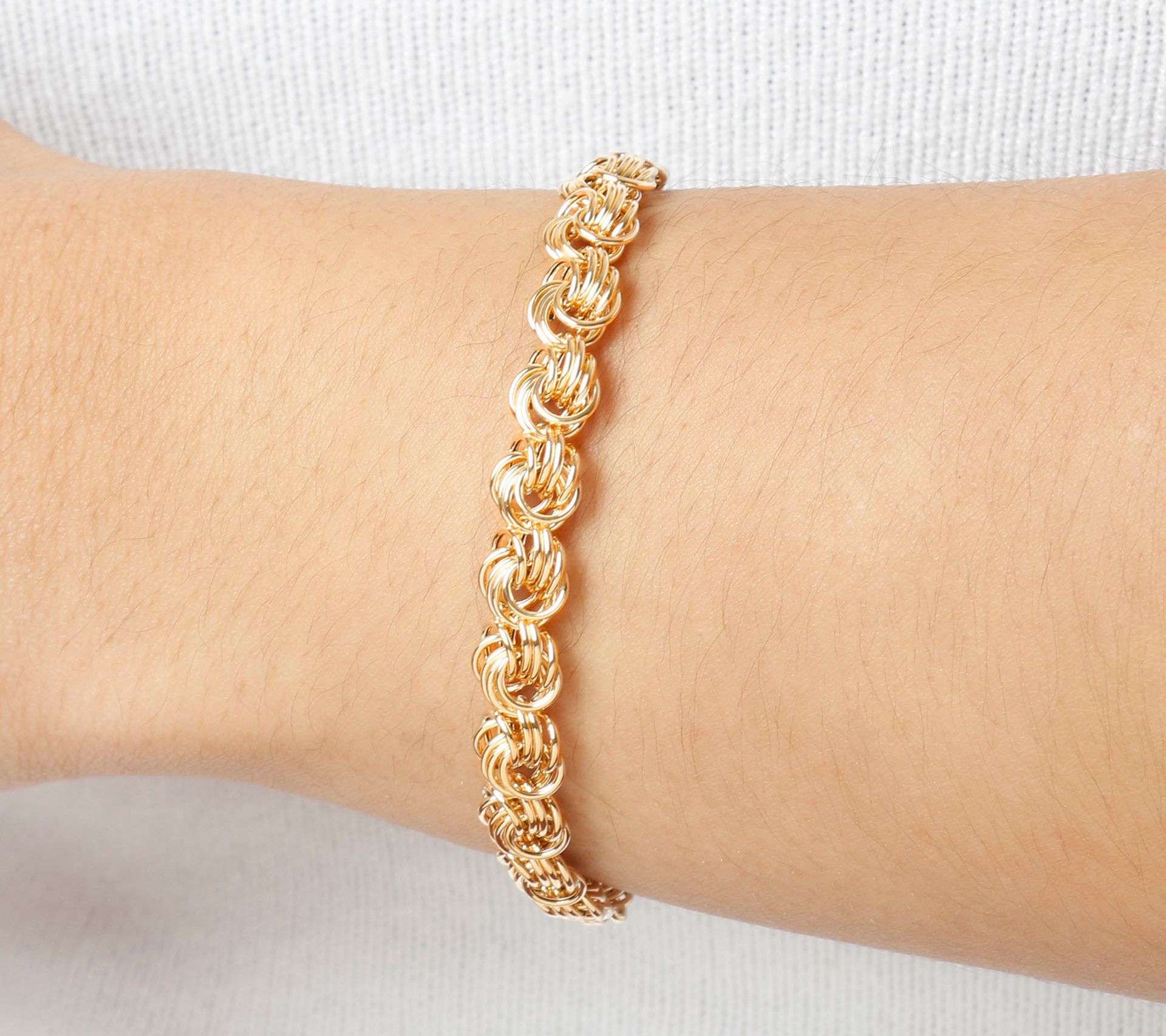 EternaGold Polished Rosette Bracelet, 14K Gold - QVC.com