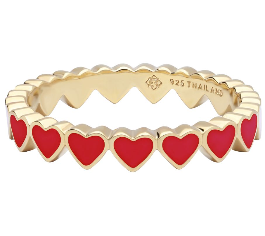 Elyse Ryan 14K Gold-Clad Enamel Heart Ring