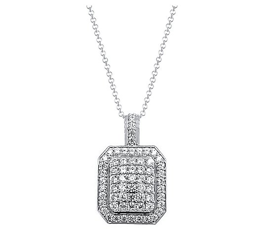 Men's 2.00 cttw Diamond Pendant w/ Chain, 14K White Gold