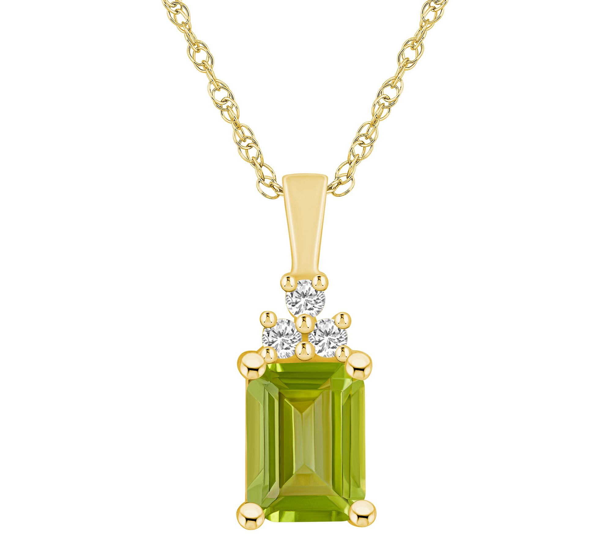 Affinity Gems Gemstone & Diamond Pendant w/ Chain, 14K Gold