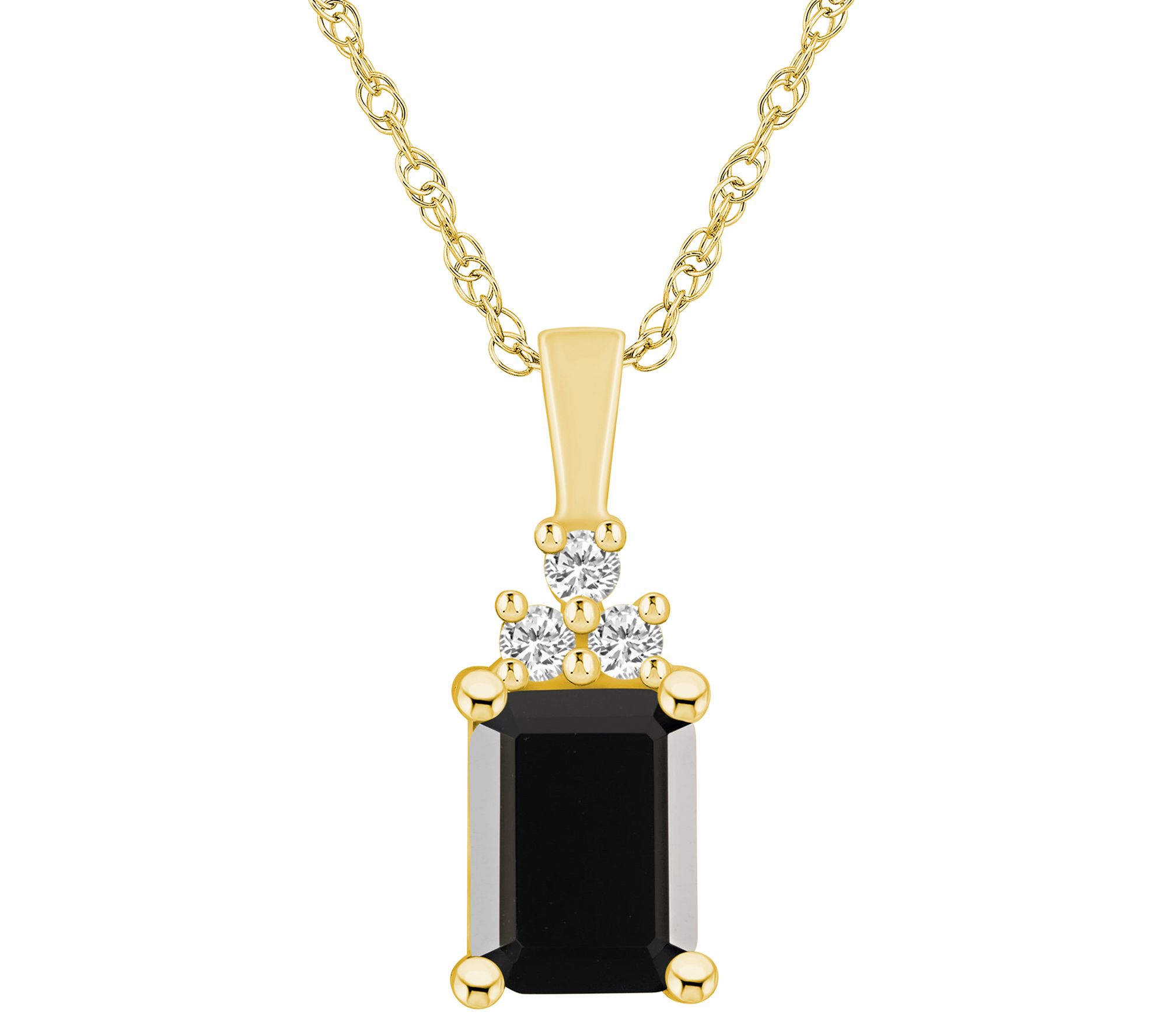 Affinity Gems Gemstone & Diamond Pendant w/ Chain, 14K Gold