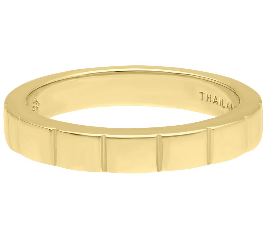 Elyse Ryan 14K Gold Clad Polished Lined Band Ring