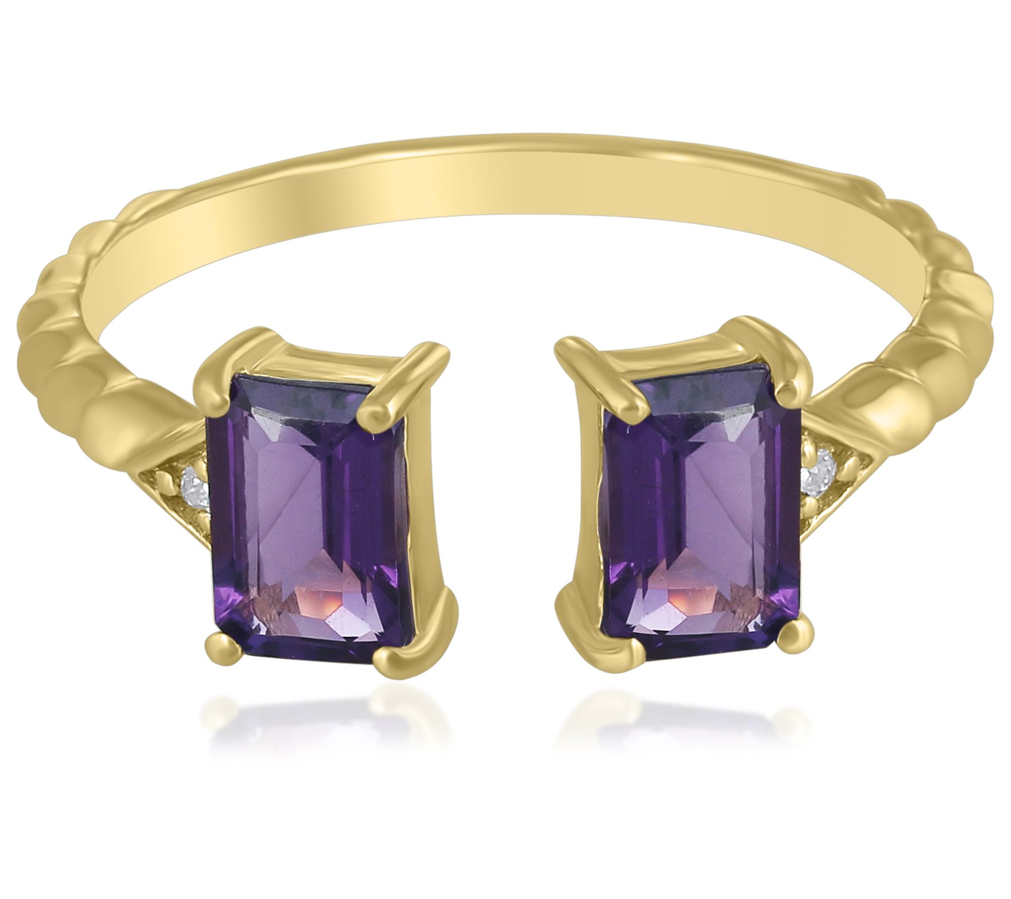 ByGOLDGIRLx QVC Diamond Accent Gemstone Ring, 1 4K Gold