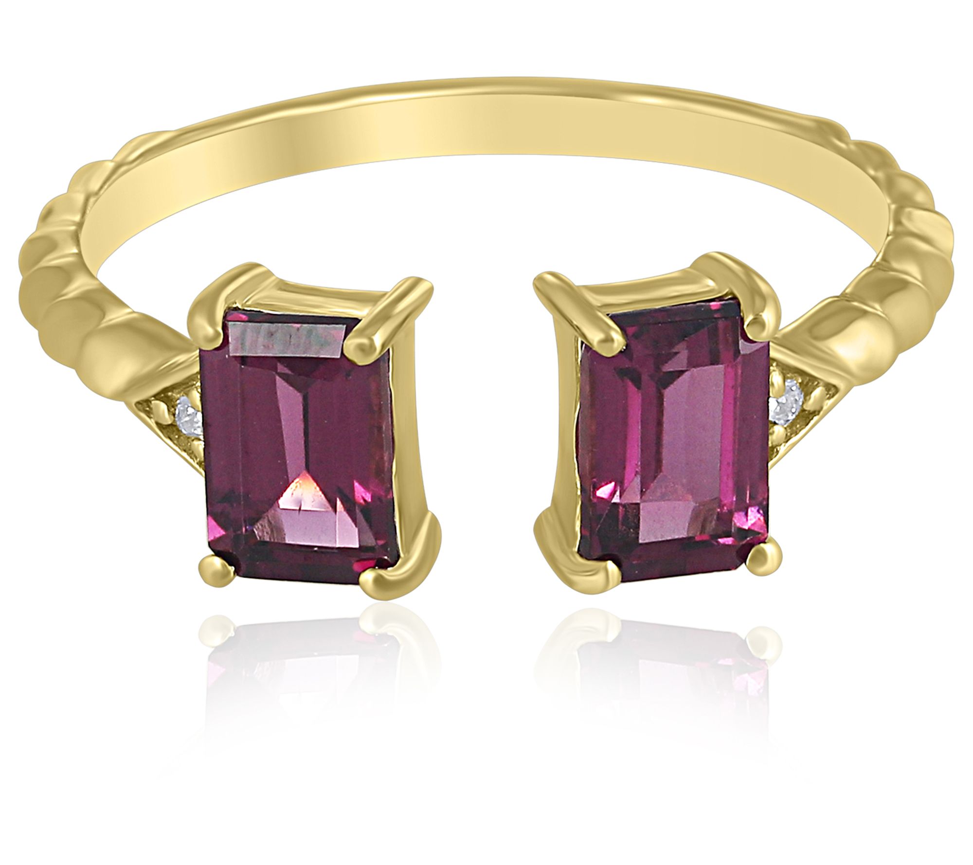 ByGOLDGIRLx QVC Diamond Accent Gemstone Ring, 1 4K Gold