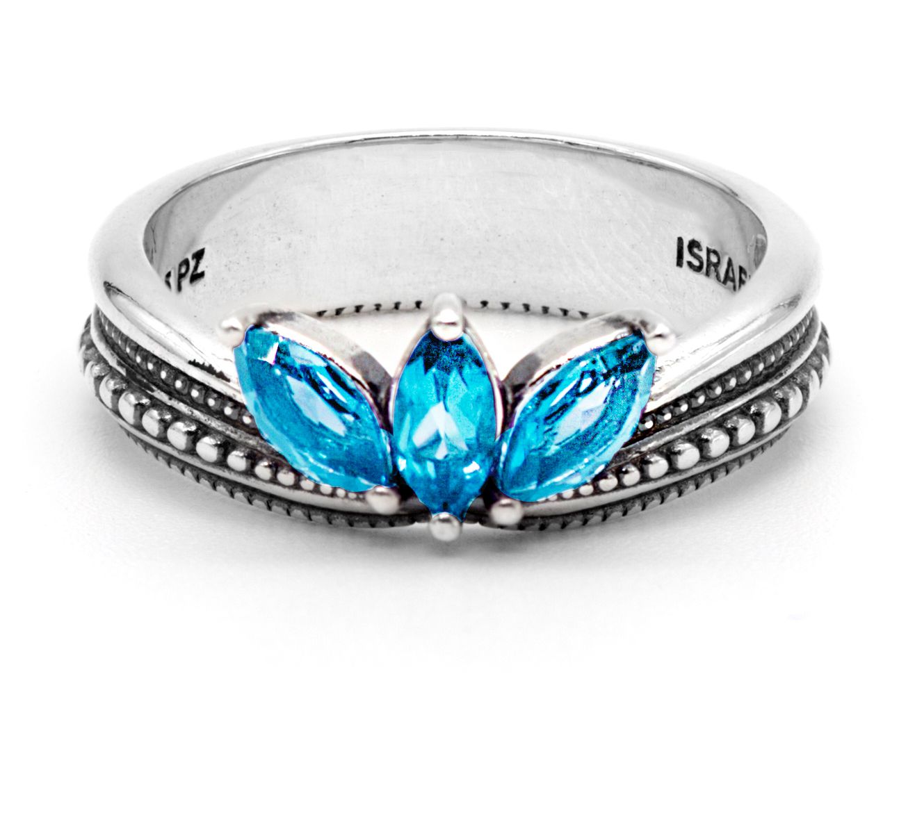 Or Paz Sterling Silver Pear Cut Gemstone Ring