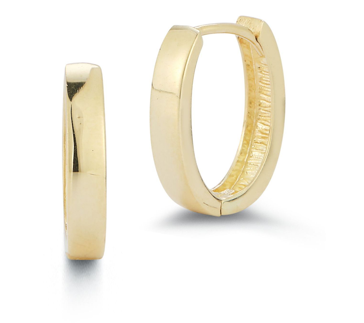 Luminosa Gold Polished Oval Hoop Earrings, 14K