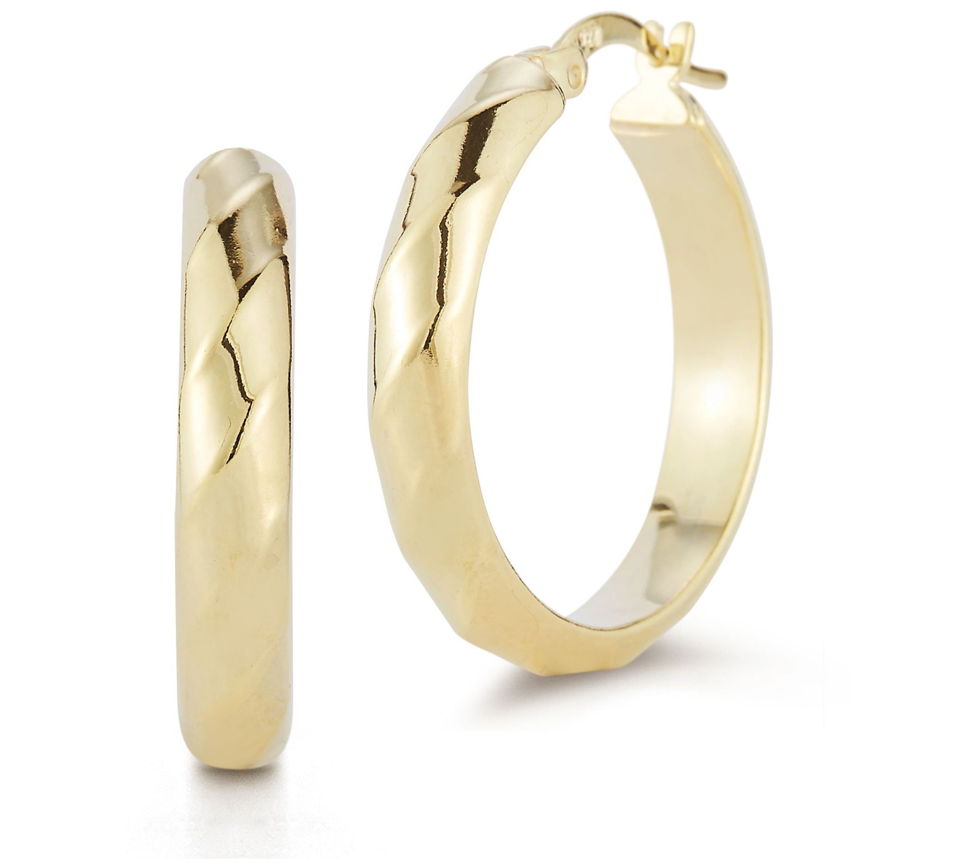 Sterlina Silver 1" Round Hoop Earrings, Sterling