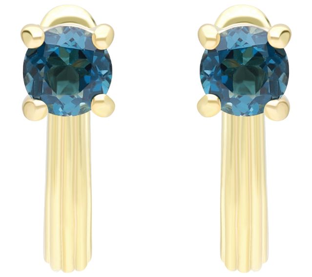 Ariva 18K Gold Clad Gemstone Huggie Hoop Earrings