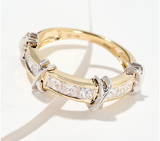 Affinity Diamonds Princess Cut 0.50cttw X Ring, 14K Gold