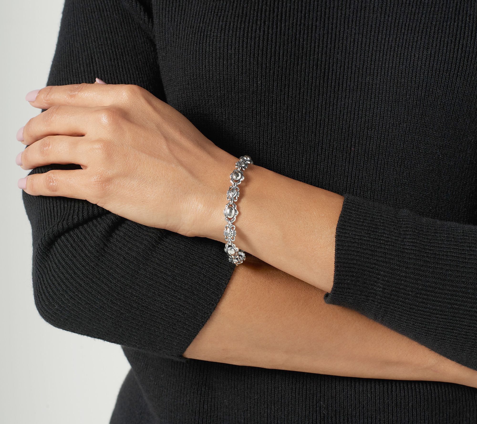 "As Is" American West Sterling Silver Concha Tennis Bracelet