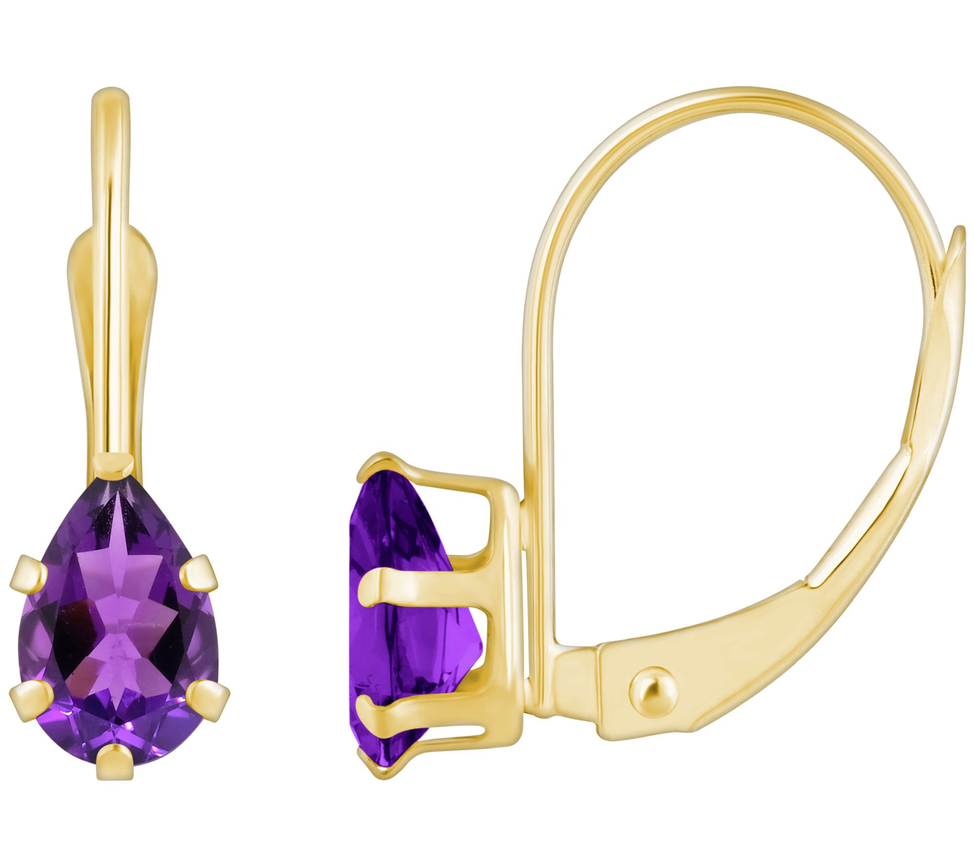 Affinity Gems Pear Cut Leverback Earrings, 10K Gold