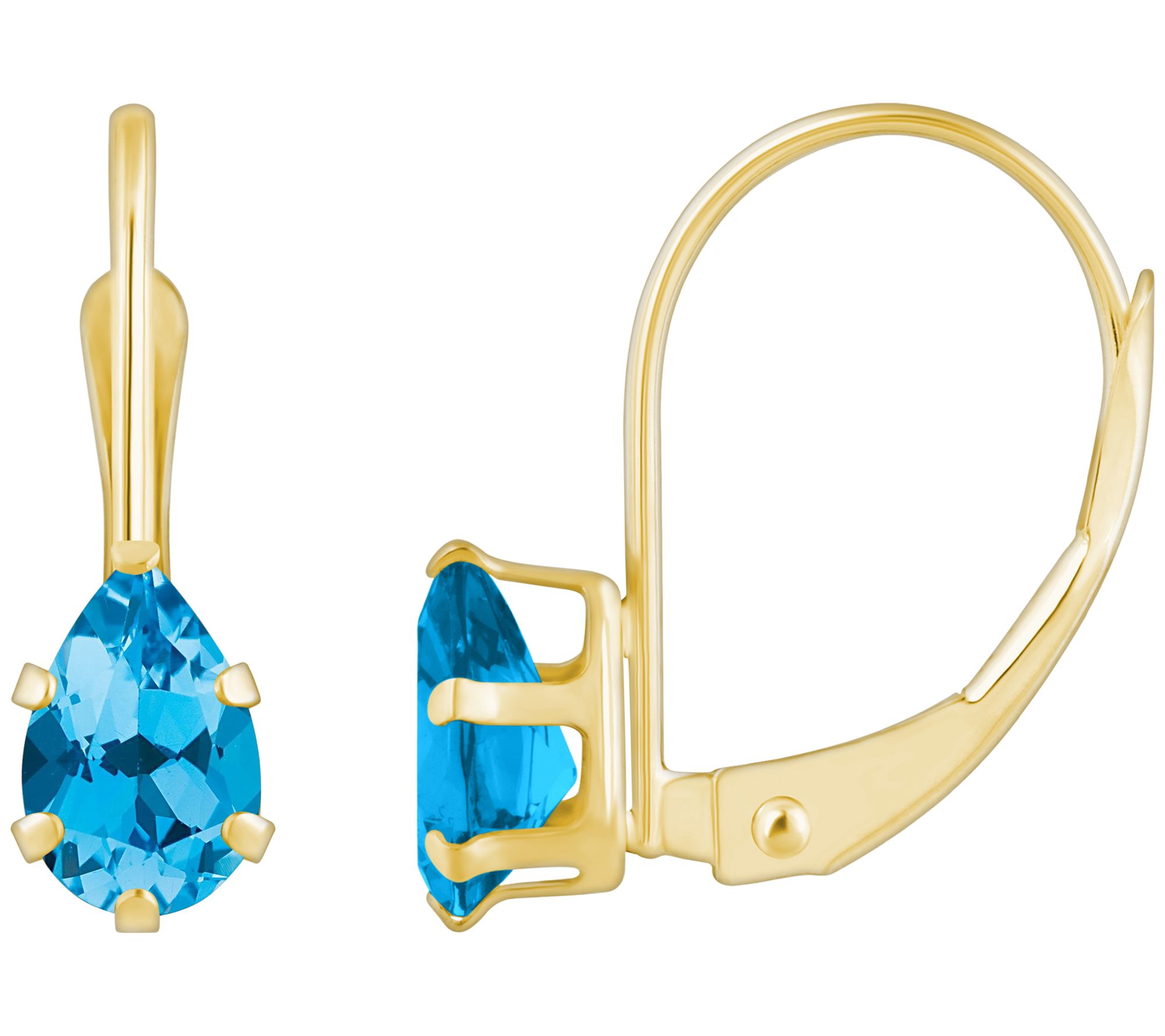 Affinity Gems Pear Cut Leverback Earrings, 10K Gold