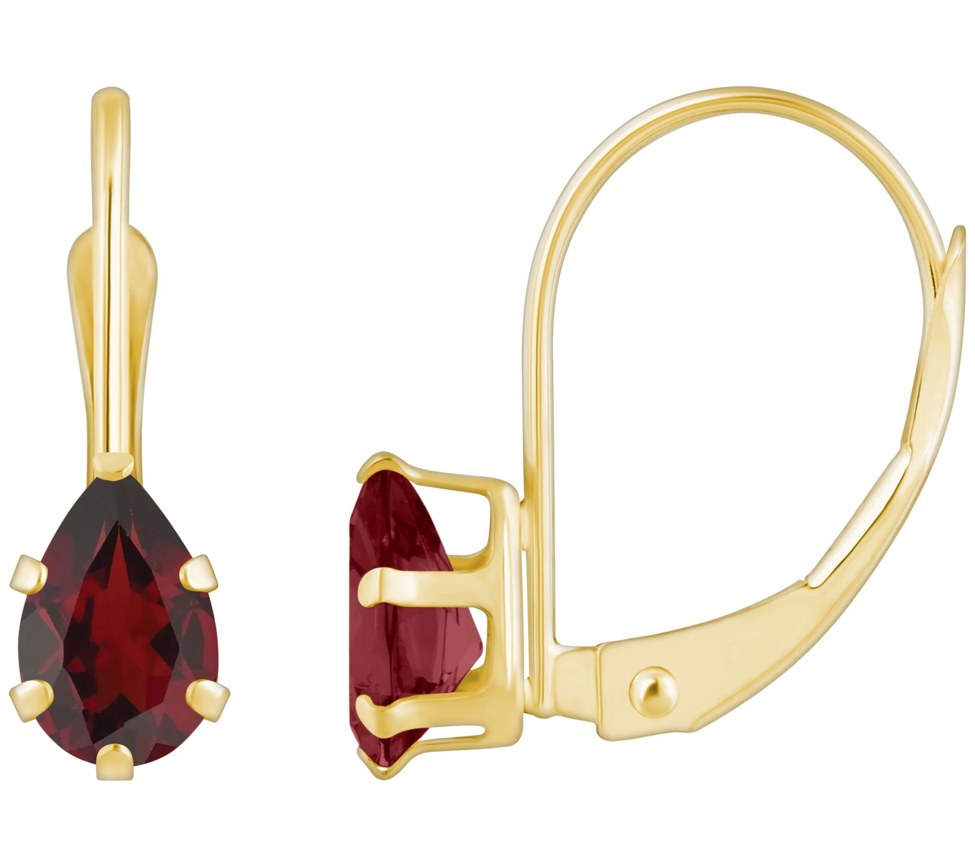 Affinity Gems Pear Cut Leverback Earrings, 10K Gold
