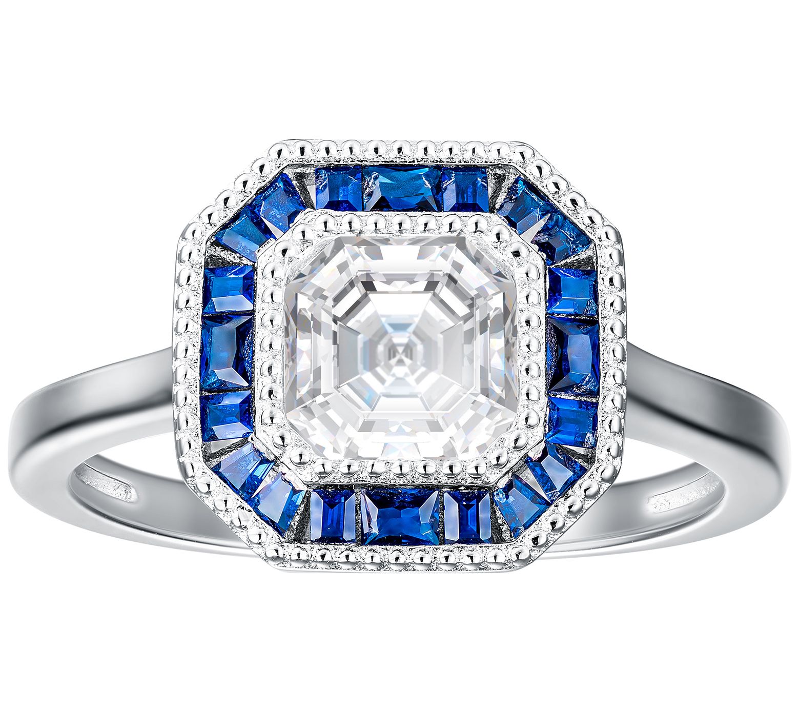 Diamonique X Jennifer Miller Halo Engagement Ring, Sterling - QVC.com