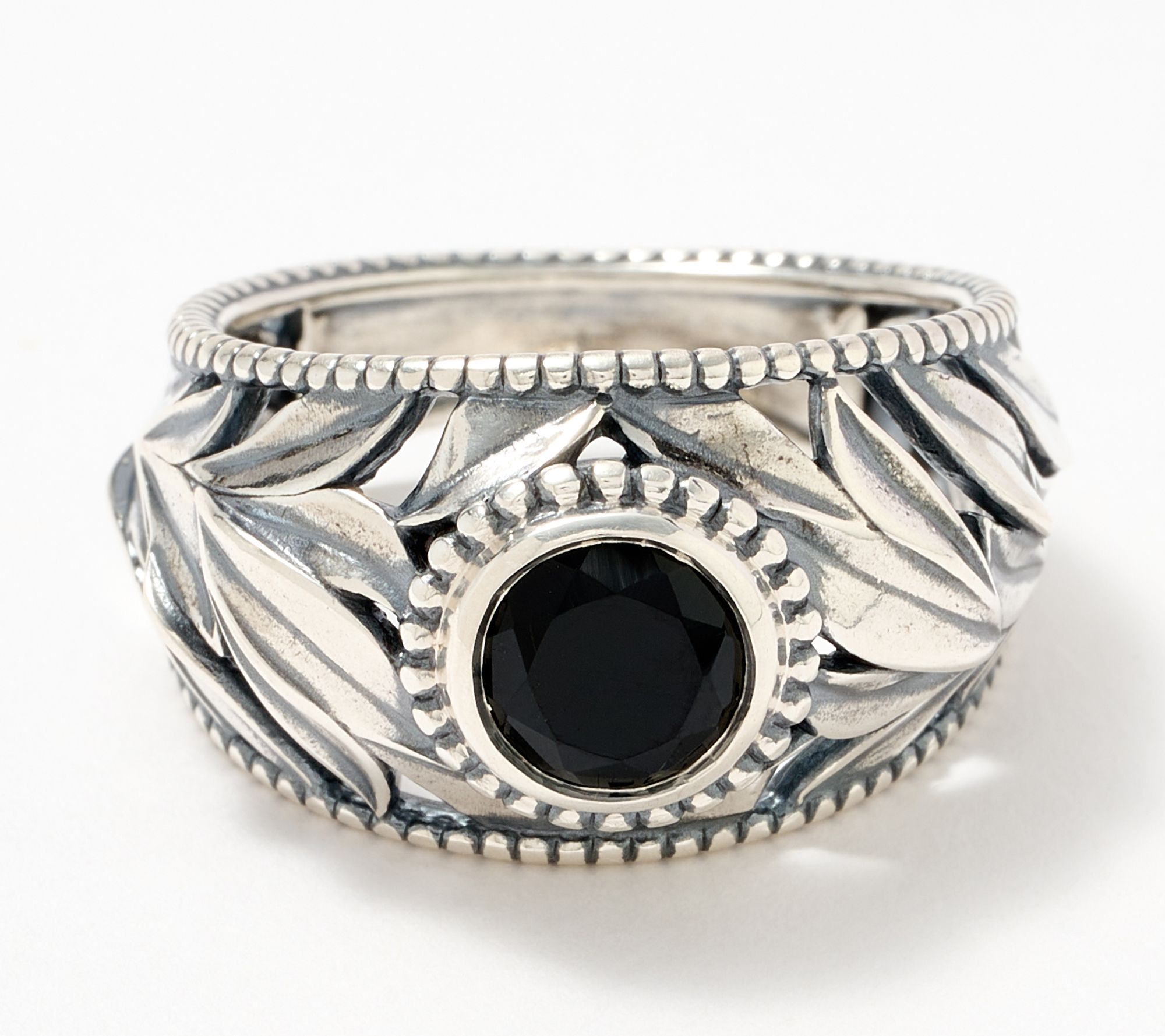 Or Paz Gemstone Leaf Ring, Sterling Silver