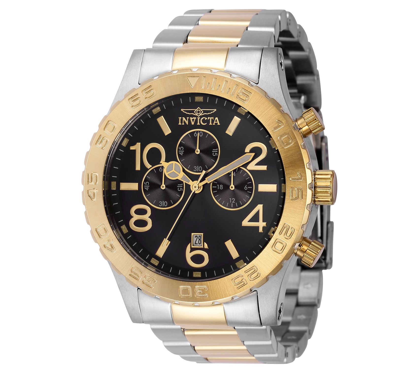 Invicta Men's Specialty Two-tone Stainless Black Dial Watch - Qvc.com