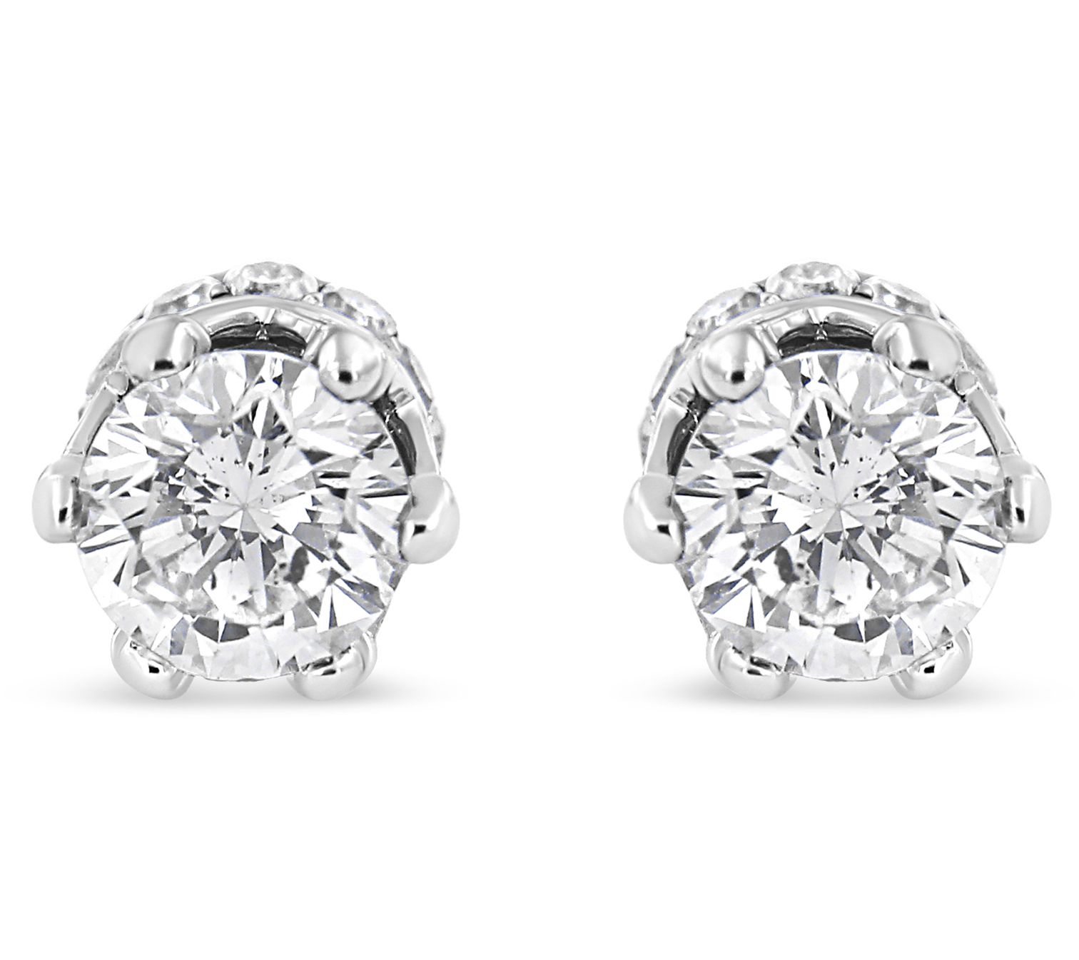 Haus of Brilliance 1.00 cttw Diamond Crown Earrings, 14K
