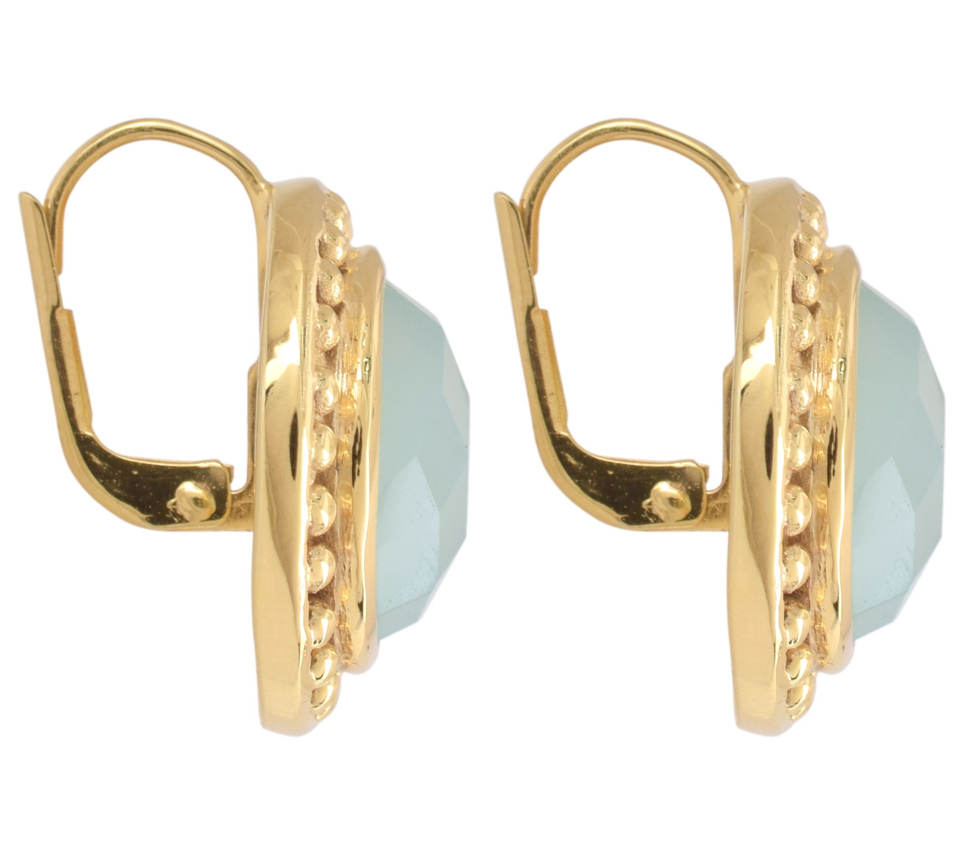 Sterling Silver Chrysoprase Colored Chalcedony Earrings