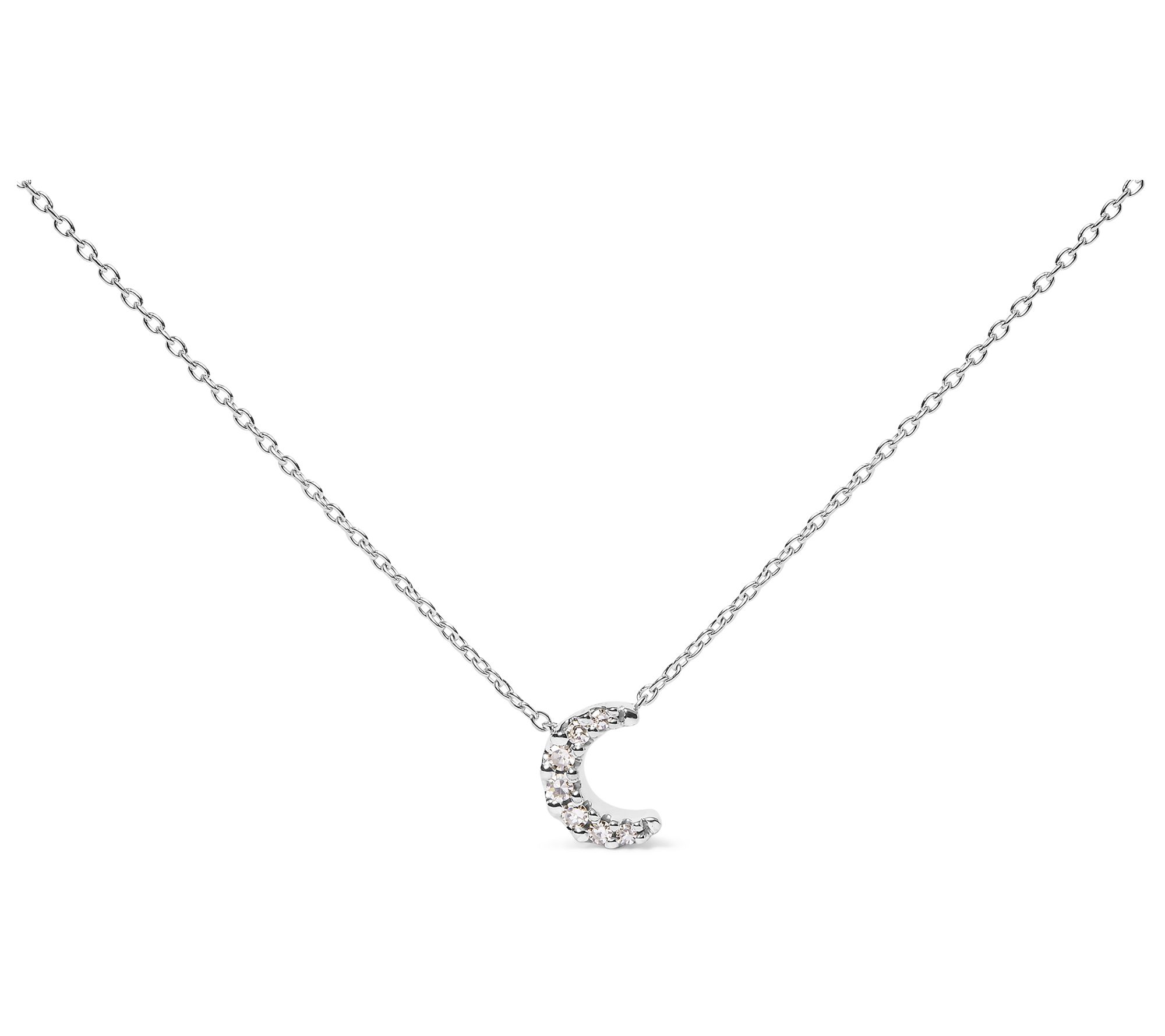 Haus of Brilliance Diamond Crescent Moon Necklace, 10K Gold