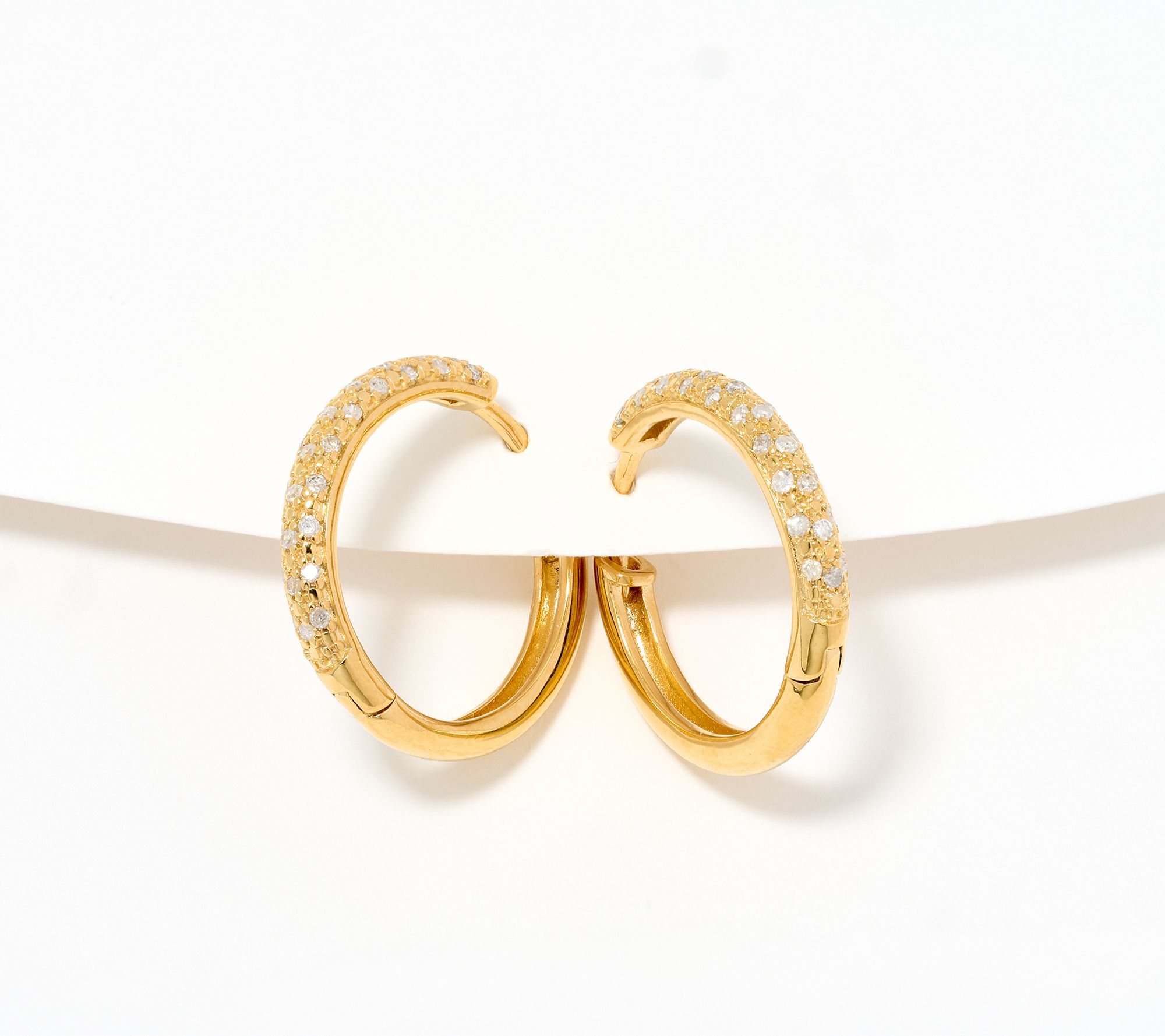 Accents by Affinity Pave Diamond Hoops 0.25cttw 3/4"