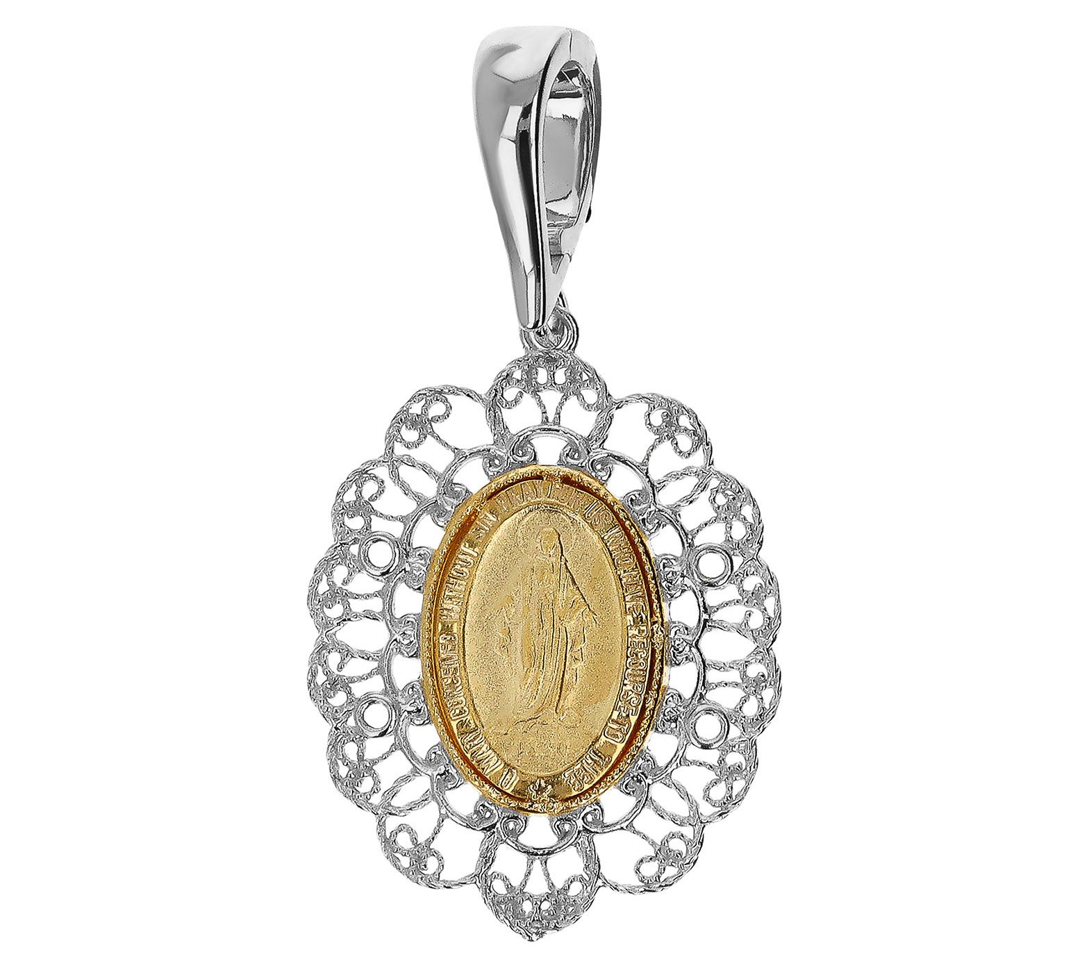 Ultrafine Silver Holy Mary Religious Pendant