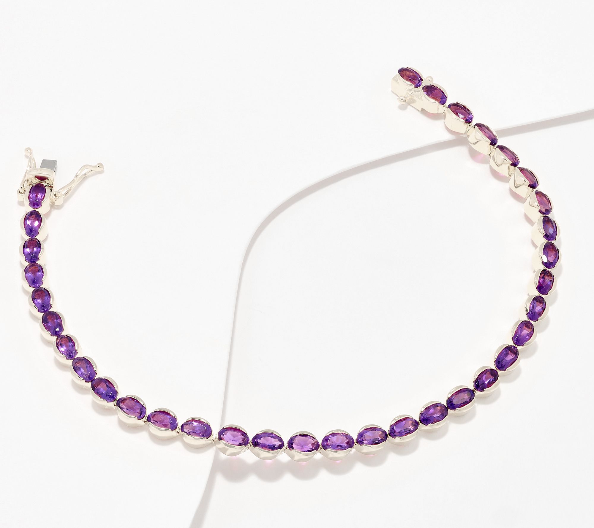 "As Is" Affinity Gems Oval Cut Gemstone Tennis Bracelet, SS