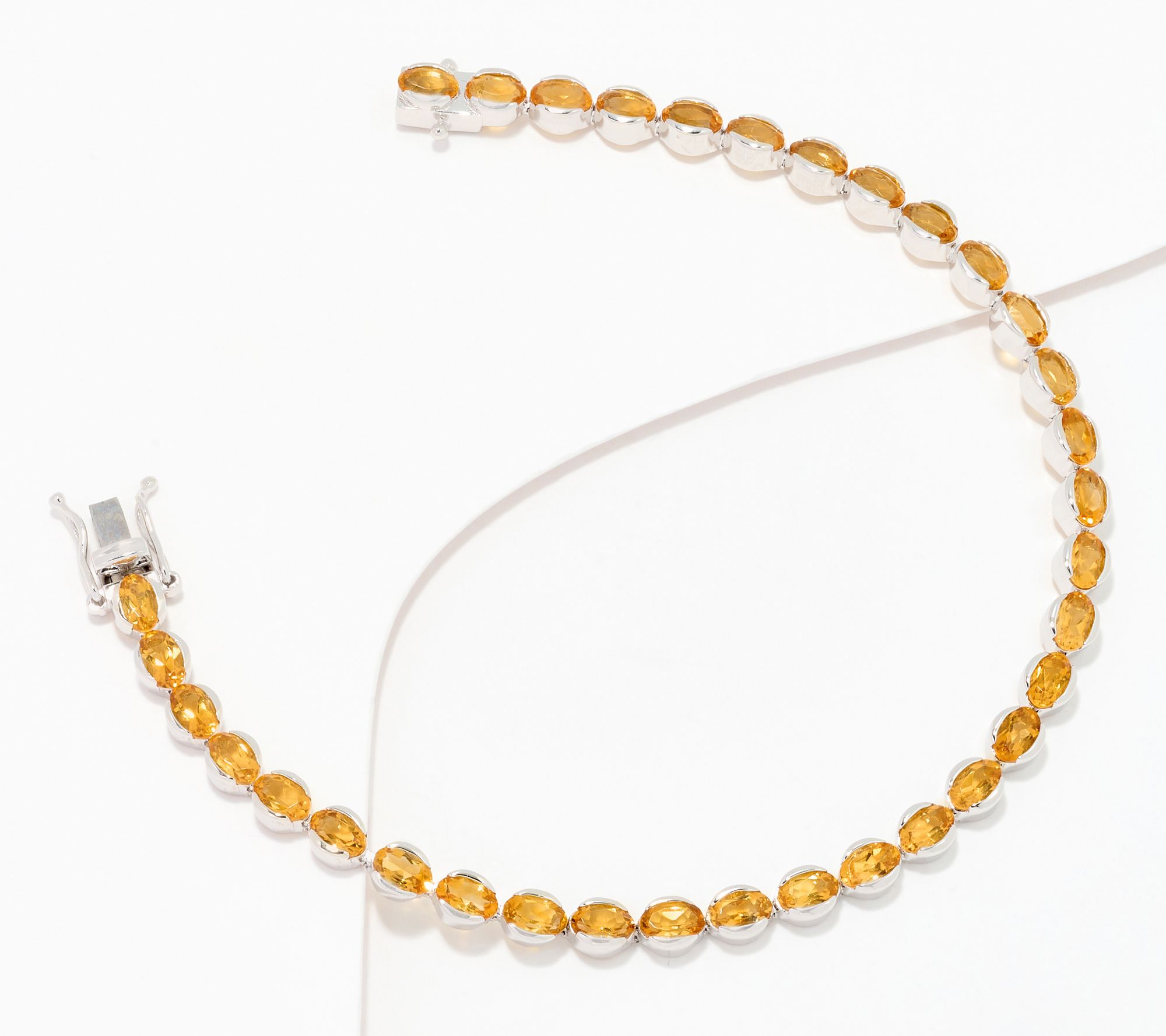 "As Is" Affinity Gems Oval Cut Gemstone Tennis Bracelet, SS