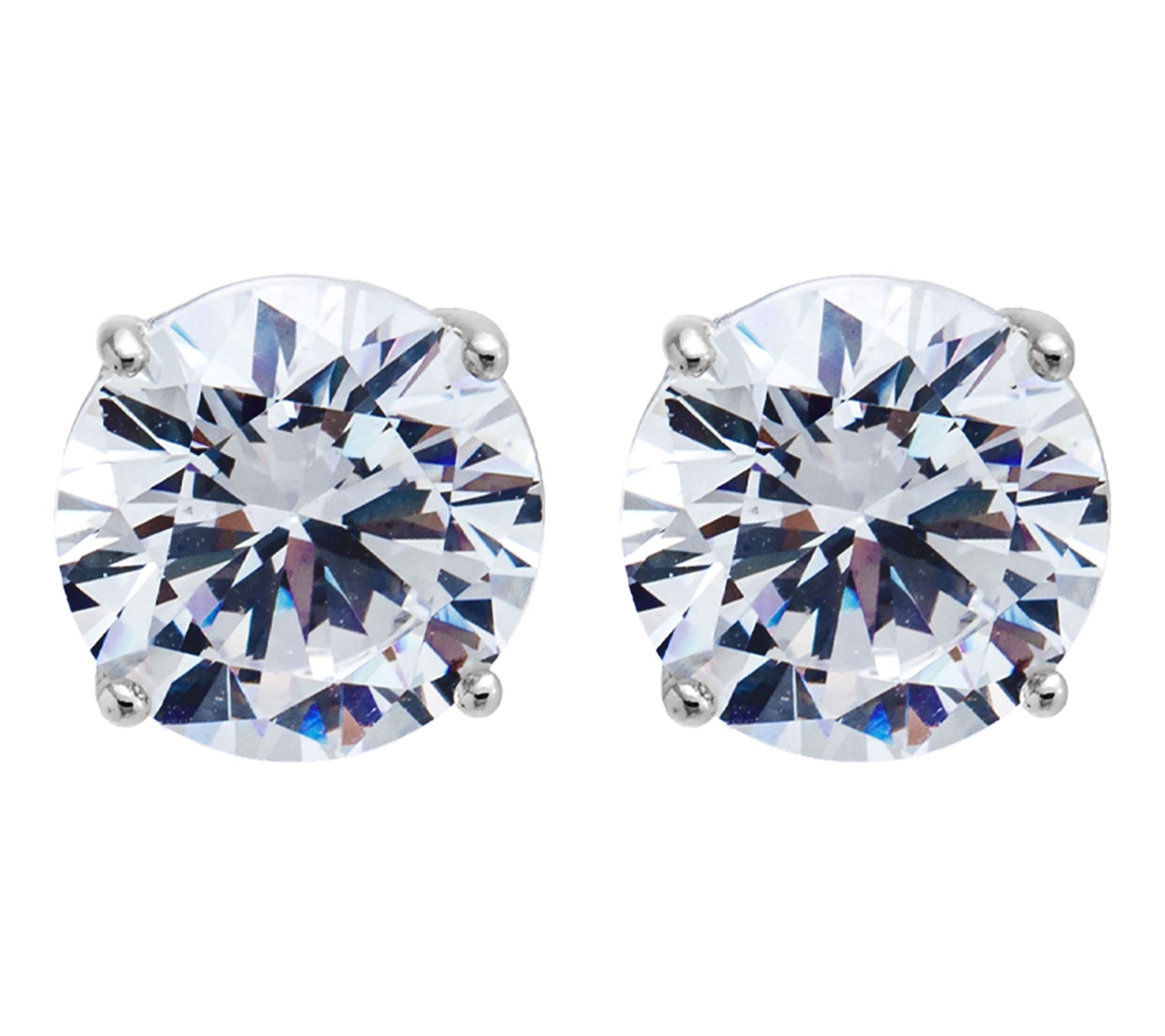 Diamonique 4.00 cttw Round Stud Earrings, Sterling Silver