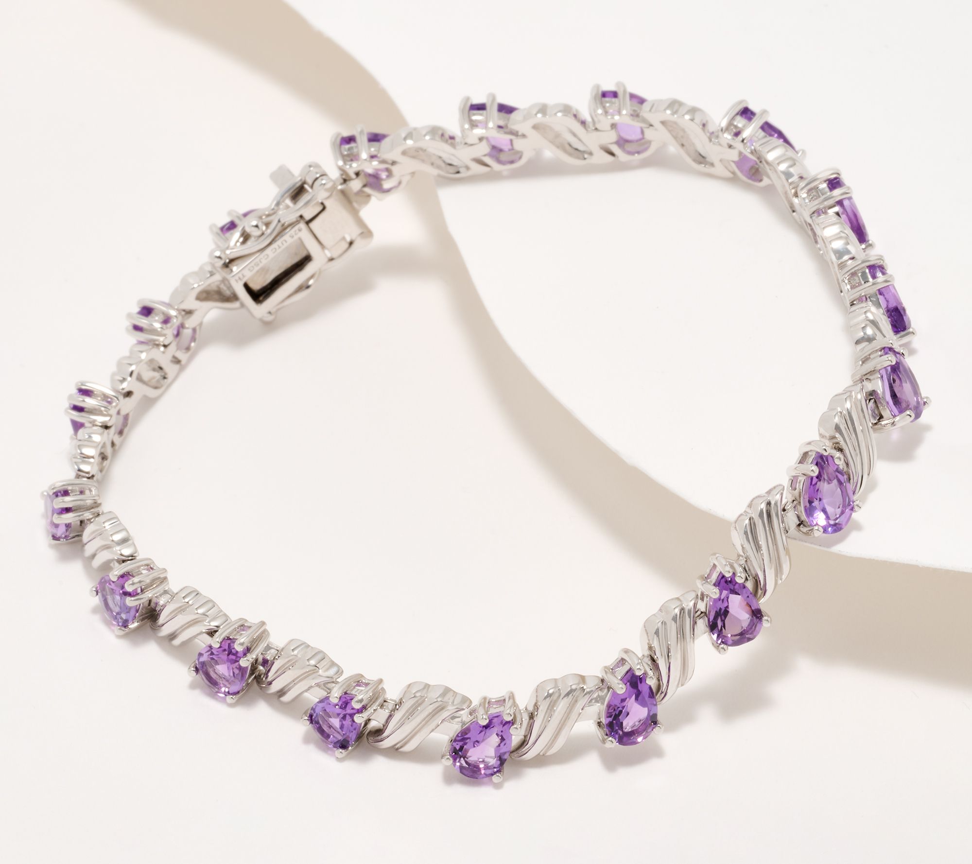 Christian James by Scott Grimes Sterling Silver Ripple Gemstone Tennis Bracelet