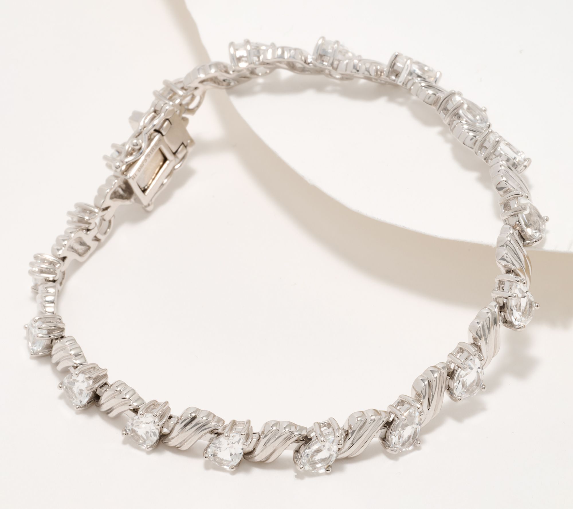 Christian James by Scott Grimes Sterling Silver Ripple Gemstone Tennis Bracelet