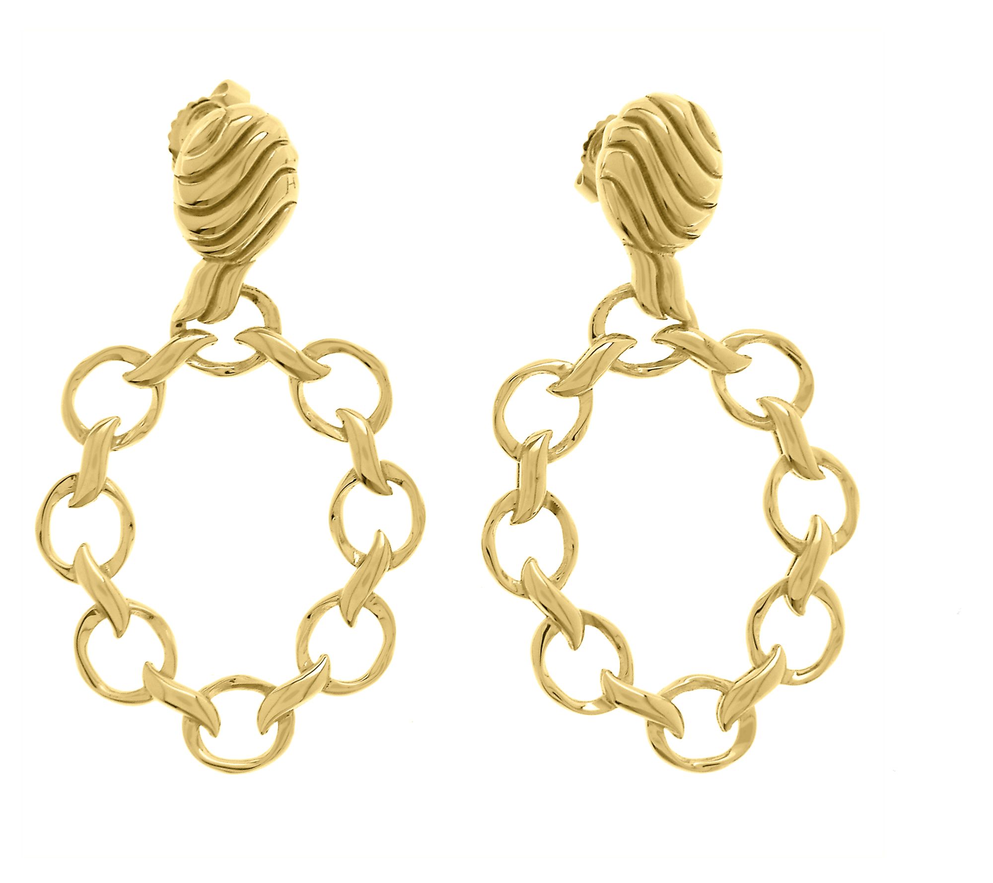 Christian James by Scott Grimes 14K Clad Oval Dangle Earrings