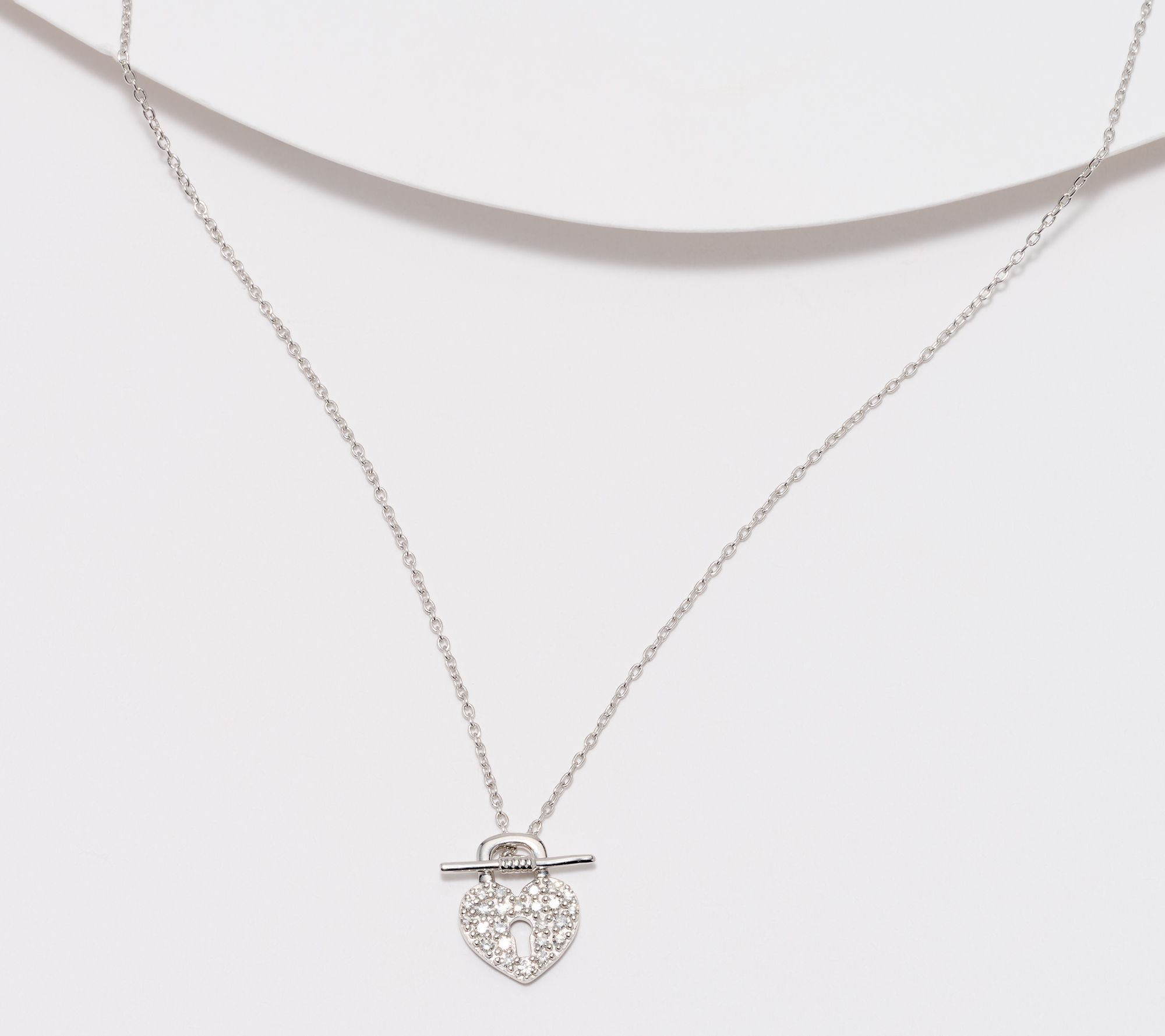 Accents by Affinity Diamonds Heart Toggle Necklace Sterling